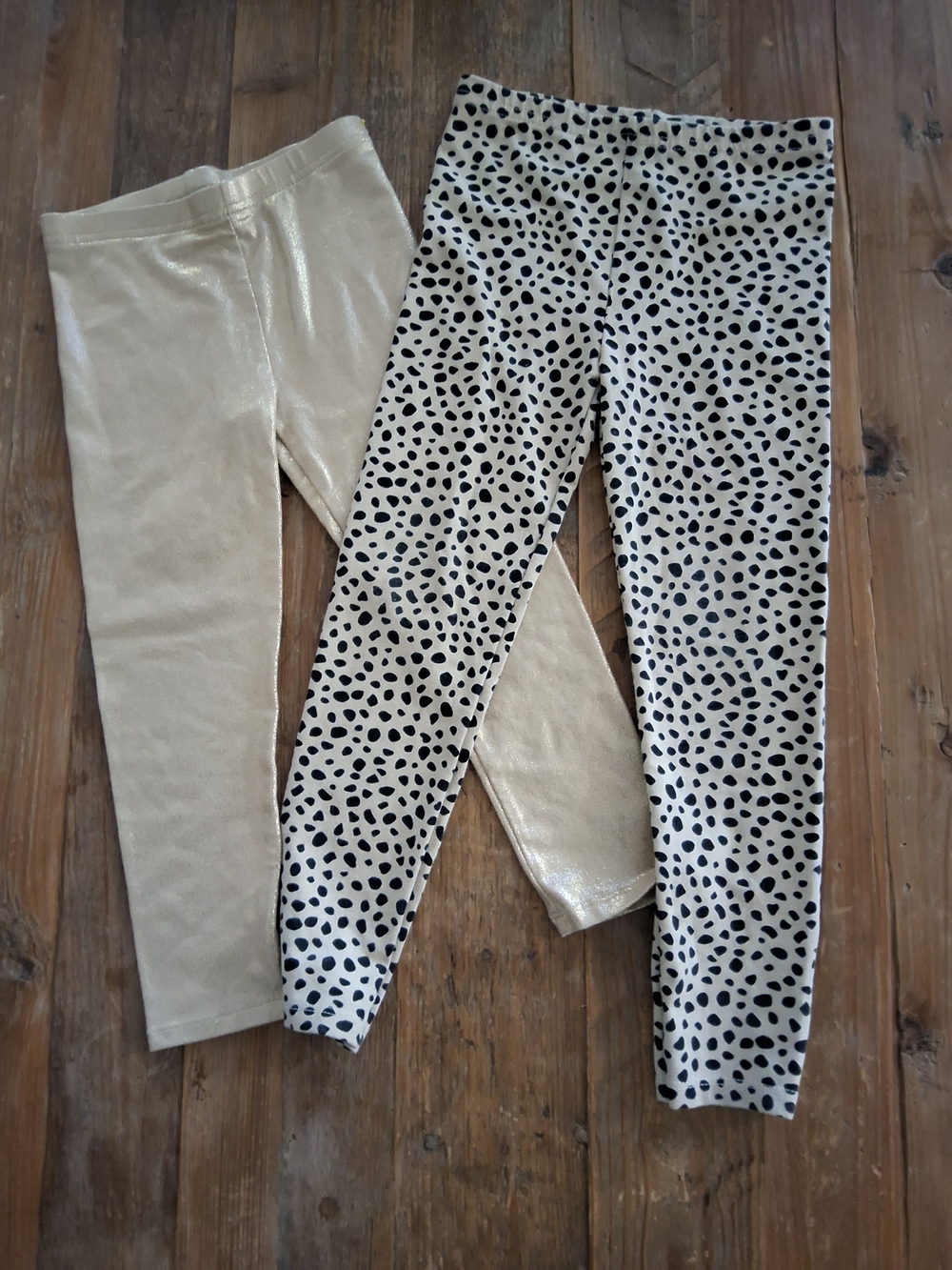 Garanimals Cream Metallic & Cream Dalmatian Print Girls' Leggings